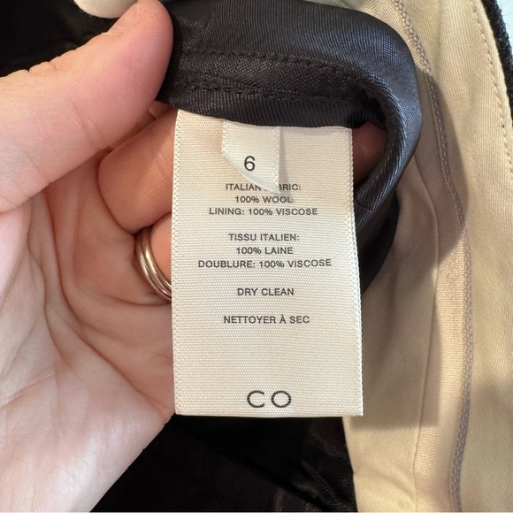 NWT CO Women’s Black Italian Wool Straight Leg Trousers Size 6 - Picture 5 of 6